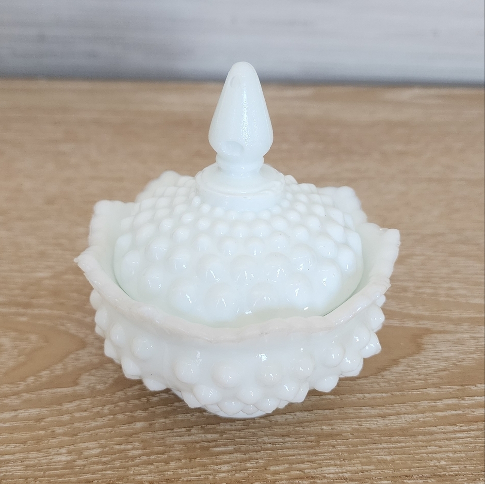 3 FOR $20 Small Vintage Milk Glass Jar With Lid